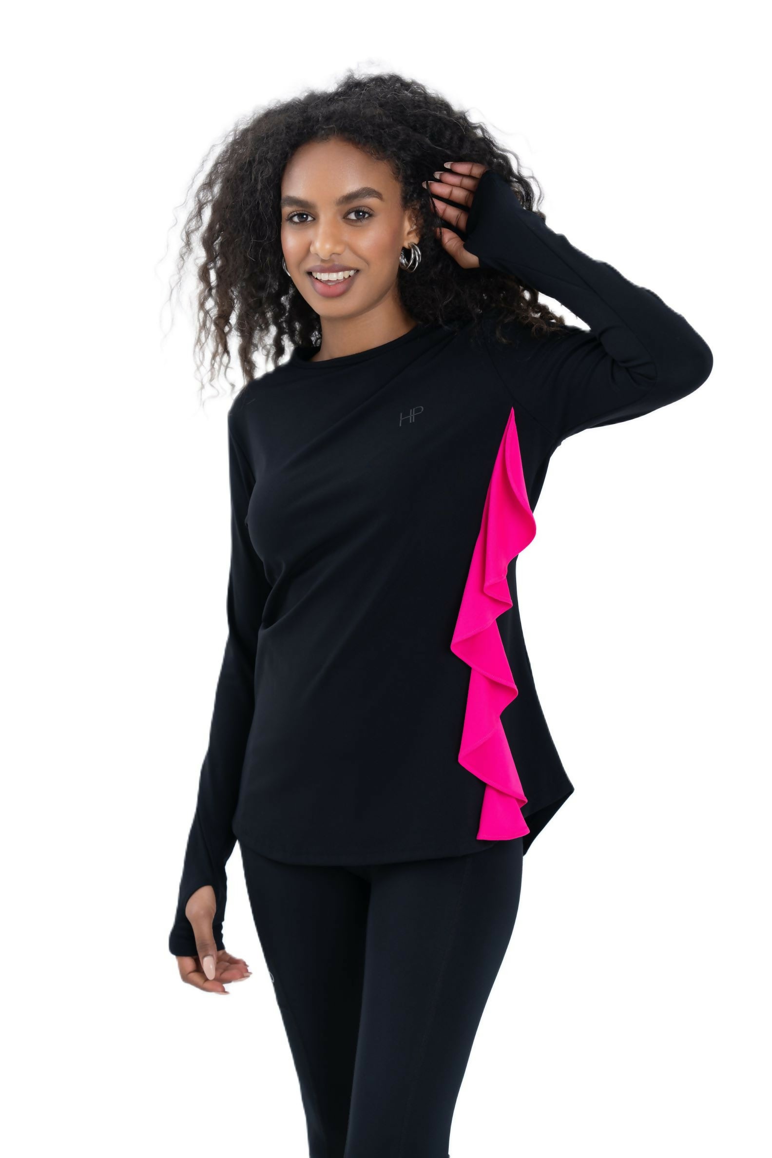 Wave Long Top Design - Syah in Black
