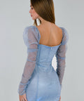 Elixir-Light-Blue-Sparkle-Bodycon-Mini-Dress-Puff-Sleeves-Back