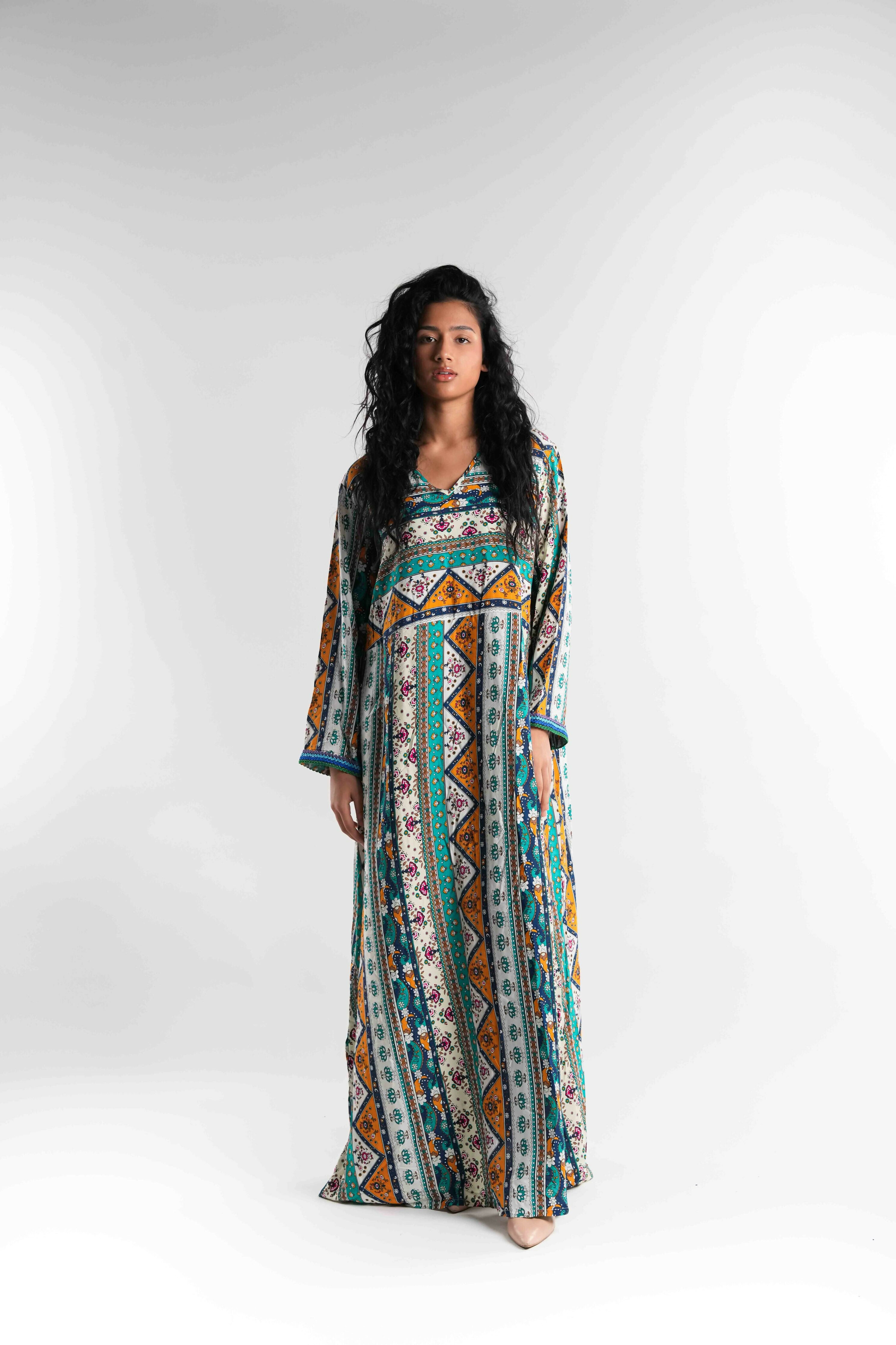 Multicolor Cotton Kaftan