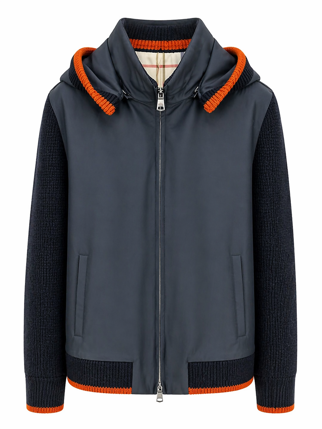 silk nylon combined with an ultimum cashmere lining wool Navy