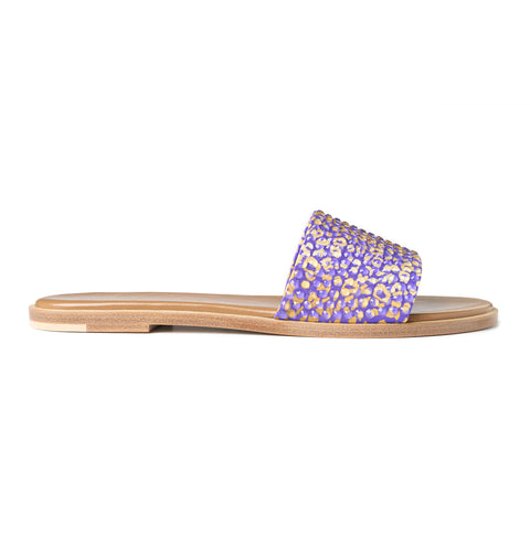 Zharova Purple Leopard Flat Sandals