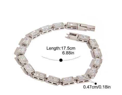 Lustre Forma Silver Tennis Bracelet
