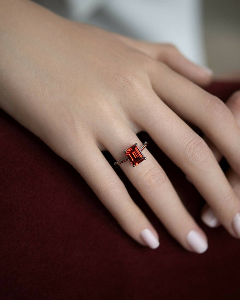 Ring with a red stone