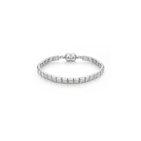 Pyramid Stud Tennis Bracelet- Silver