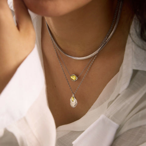 The Yellow Hexagon Necklace