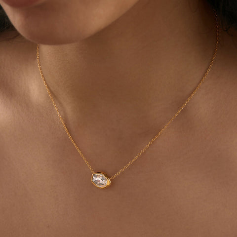 The White Hexagon Necklace