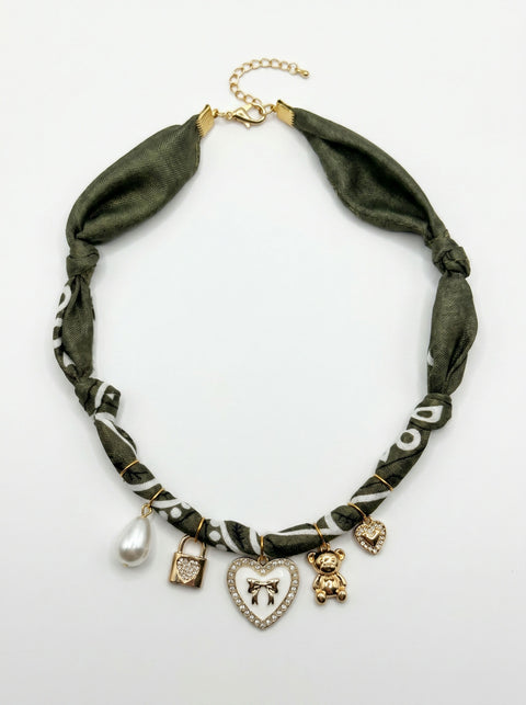 Kaki Bandana with charms