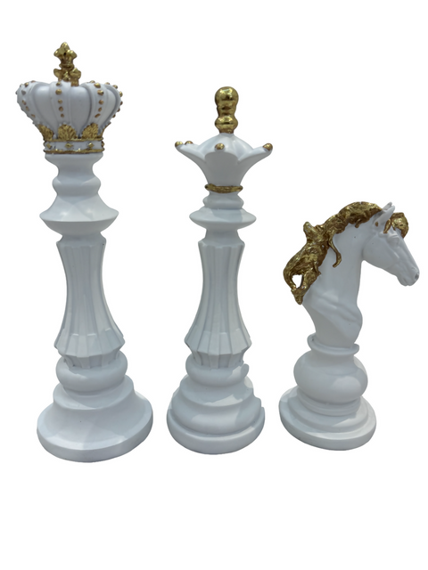 White Chess Pawns Set of 3