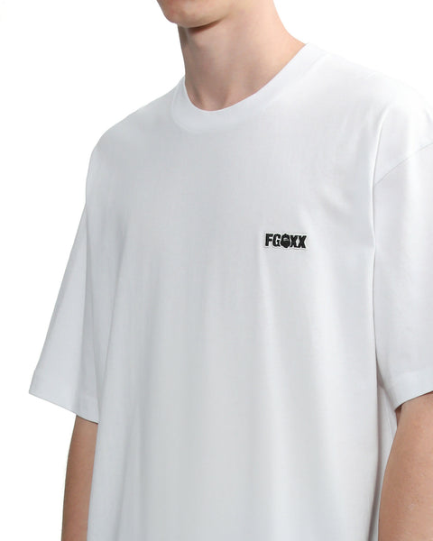 Embroidered Logo White T-shirt in Cotton Jersey