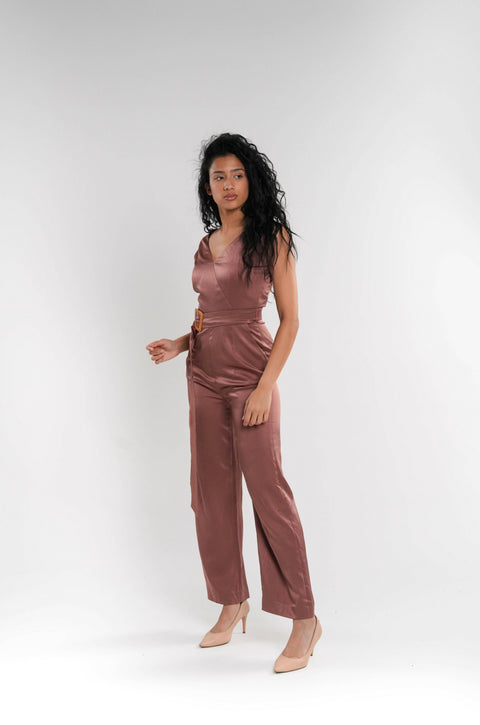 Bronze Belted Jumpsuit