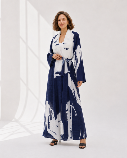 Abu Dhabi Abaya Blue White