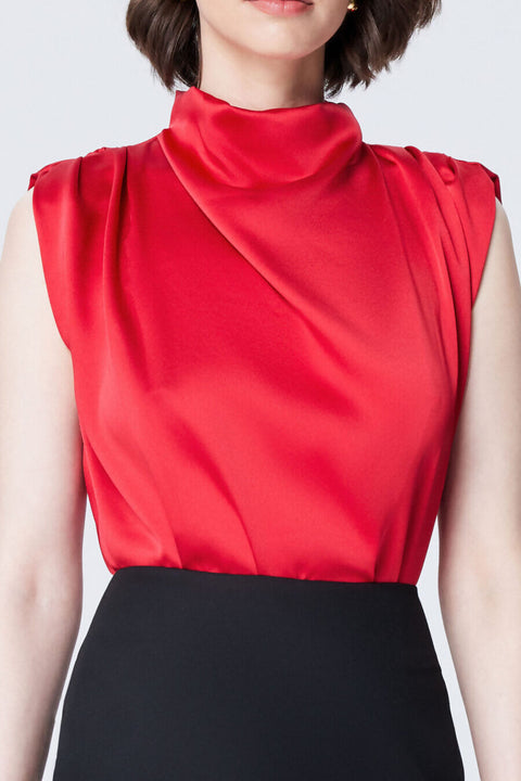 Hopeful Glow Red Satin Top