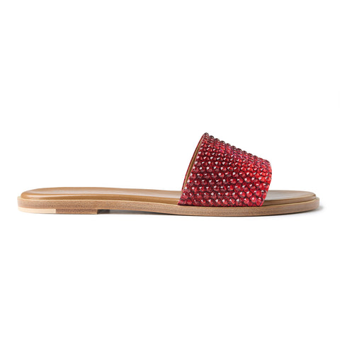 Zharova Red Snake Flat Sandals