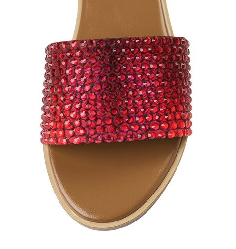 Zharova Red Snake Flat Sandals