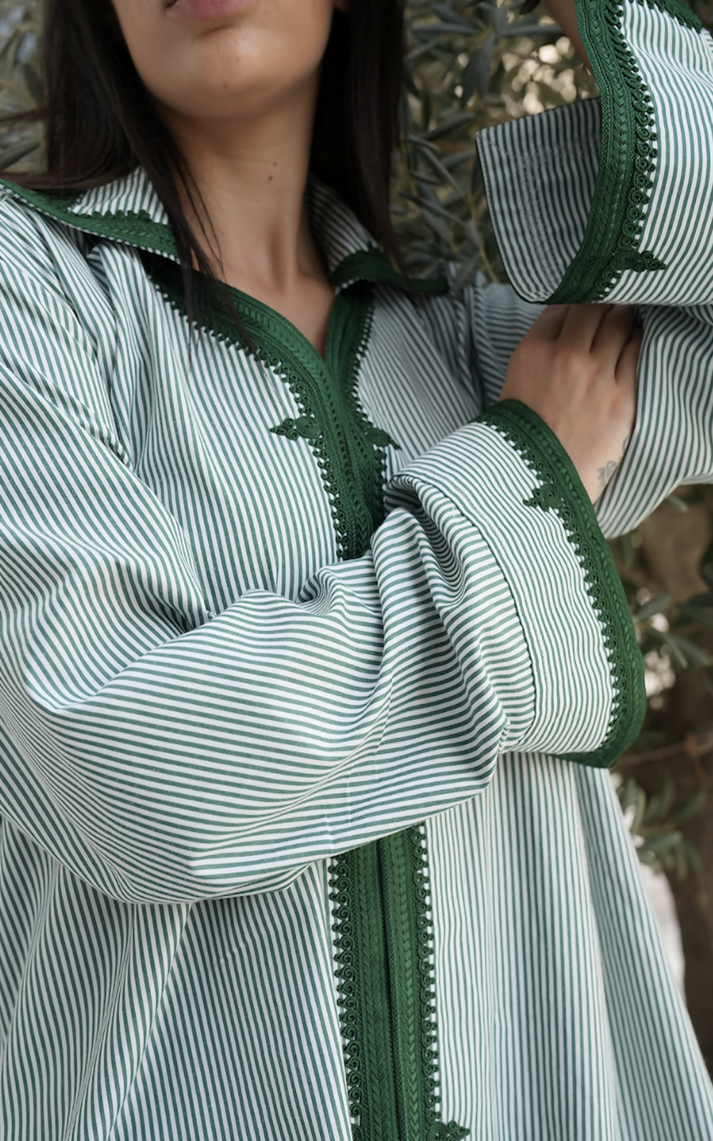 AMARA POPLIN GREEN-WHITE