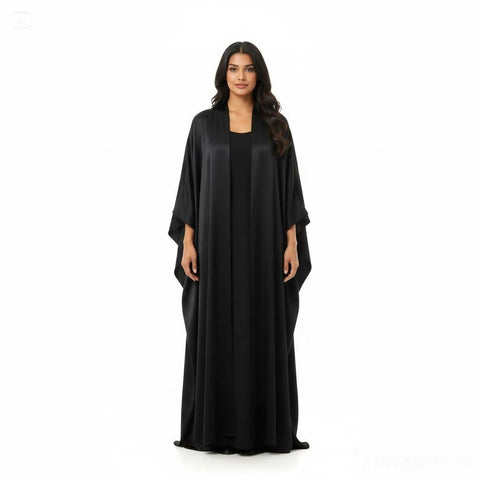 Viscose Cape With A Removable Button Black