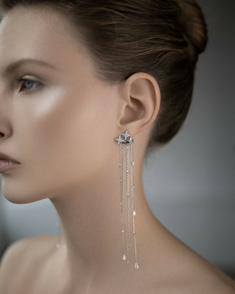 Long jacket-earrings the Polar star