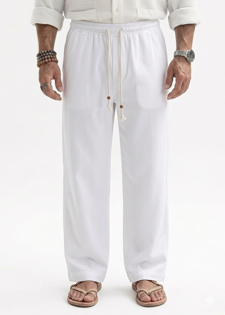Aroga Loose Fit Baggy Pants - White