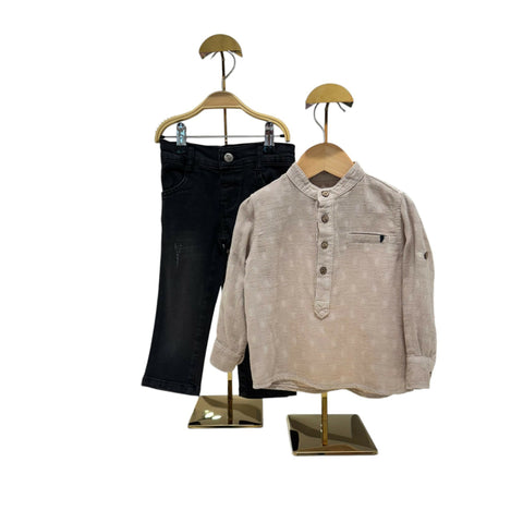 PIETRO JUNIOR HENLEY SET - LATTE