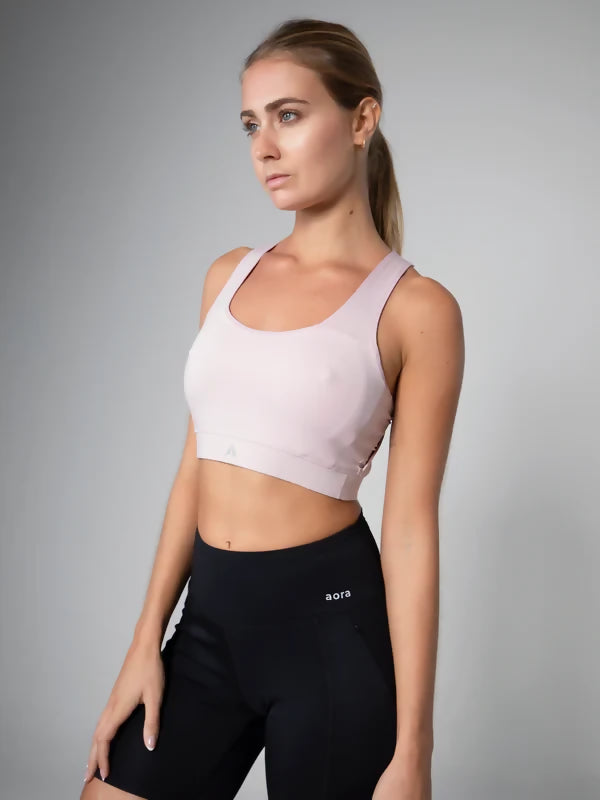 X MESH BRA LIGHT PINK