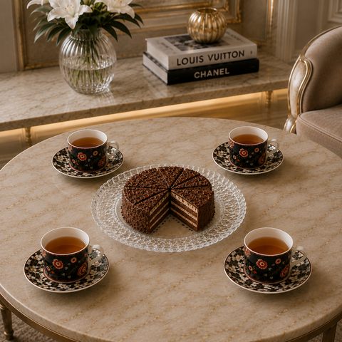 Snow bean Teacups Set