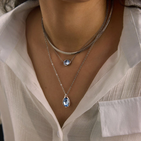 The Blue Hexagon Necklace