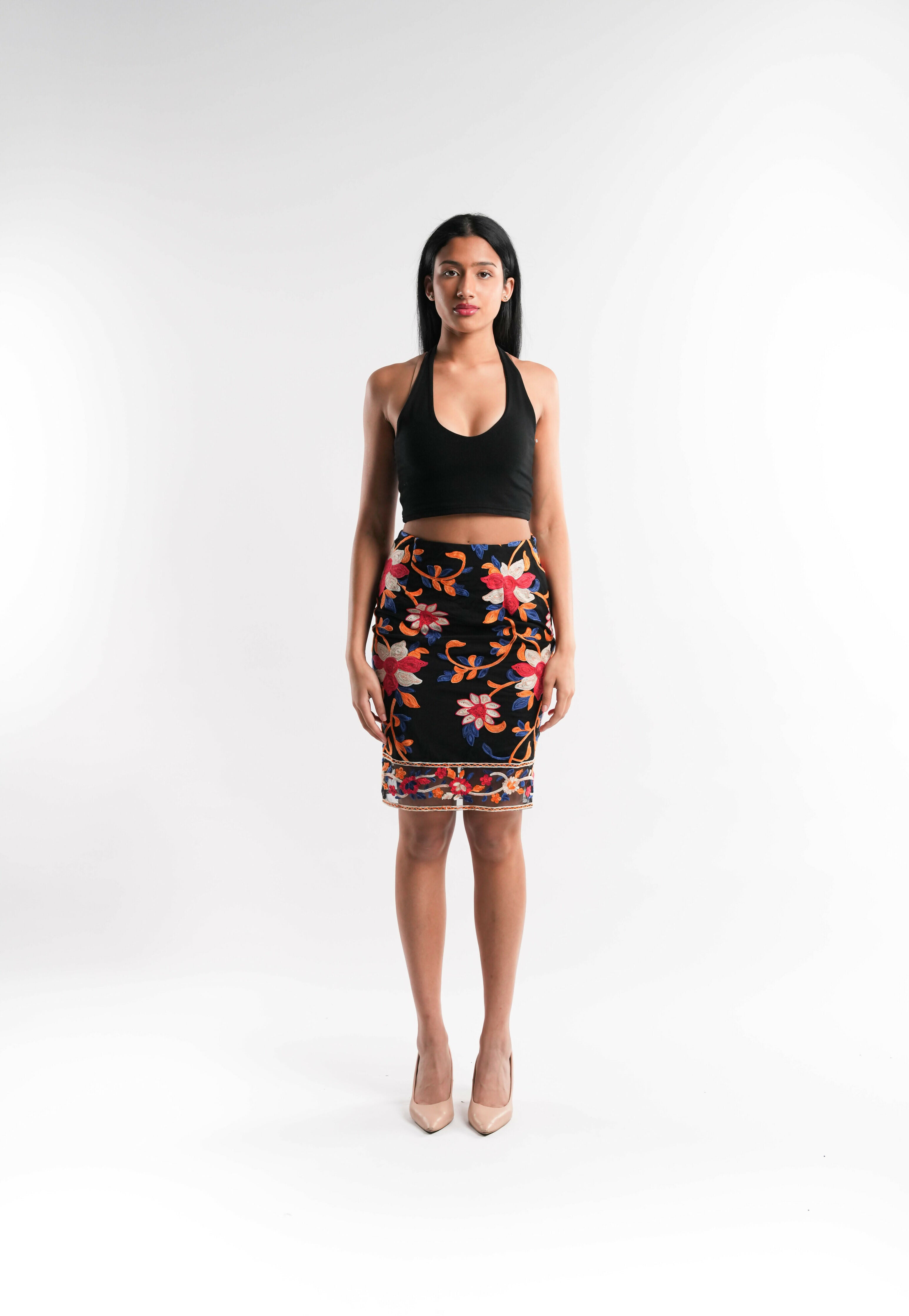 Embroidered Mini Skirt