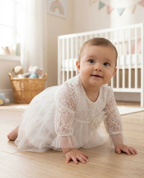 MAISON BEBE Maya Lace Dress in White
