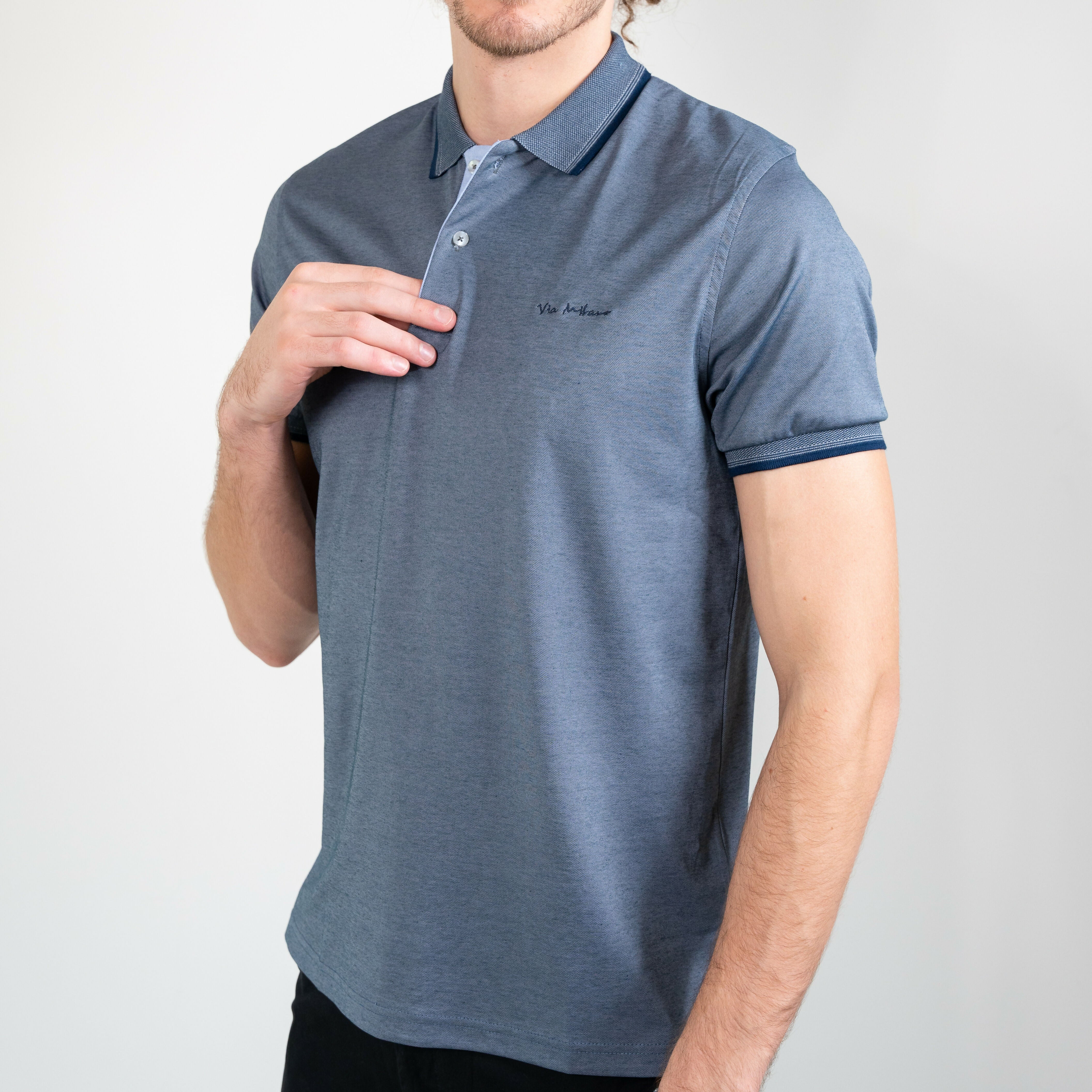 Via Milano Polo T-shirts Slate