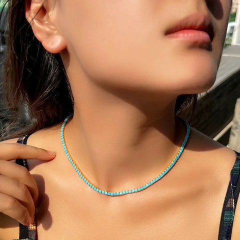 Turquoise Serenity Tennis Necklace