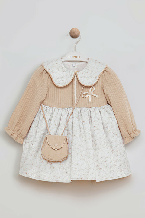 BOMBILI Girls Dress with a bag - Beige