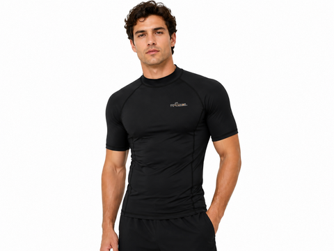 Black Rashguard Shorts Sleeve