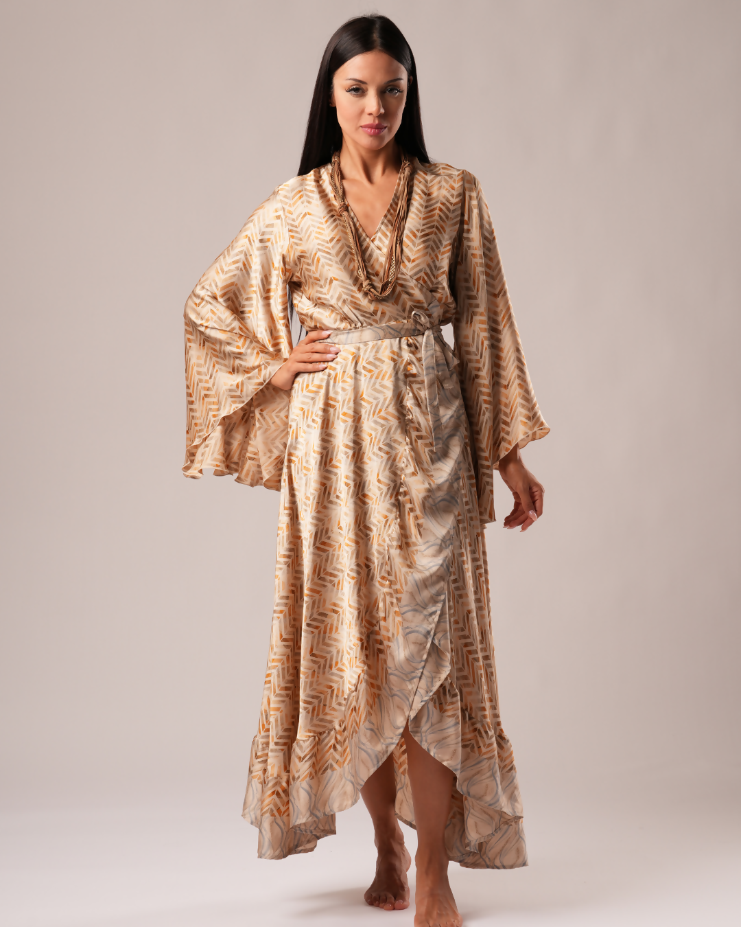 DESERT SAND KIMONO DRESS