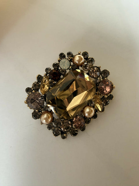 Golden Mosaic Brooch- pin