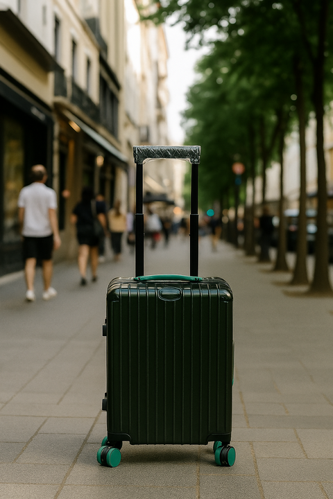 Medium Check-In – Matte Carbon with Green Accents