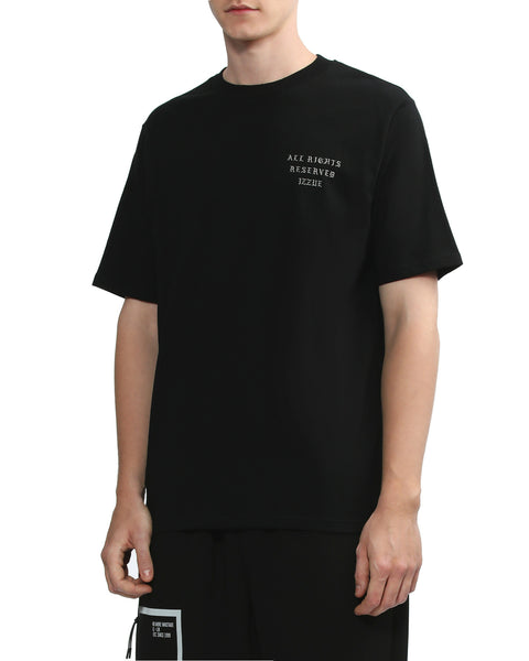 Metallic Slogan T-shirt In Black