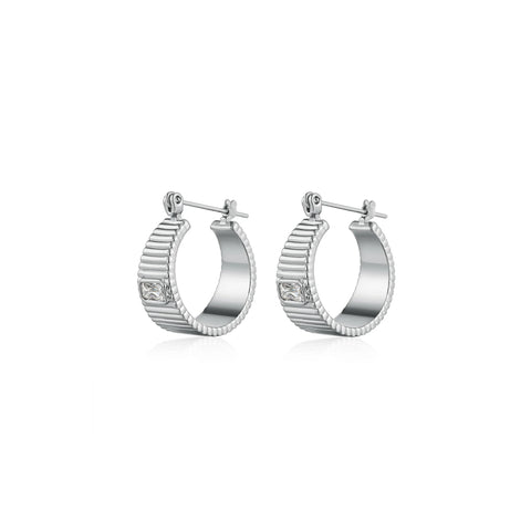 The Francois Ridged Hoops- Silver