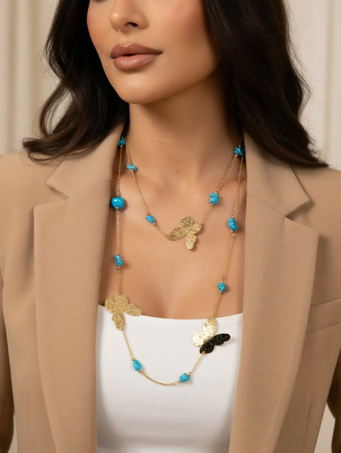 Butterly Handmade Blue Necklace