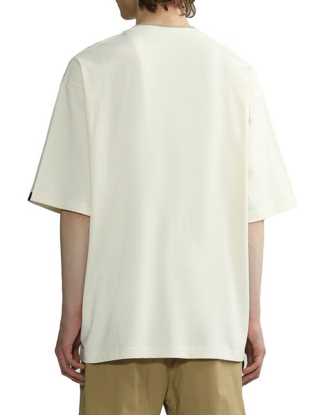 Patch Pocket Ivory T-shirt in Cotton Jersey