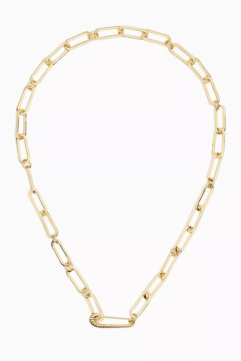 The Francois Safety Pin Necklace- Gold