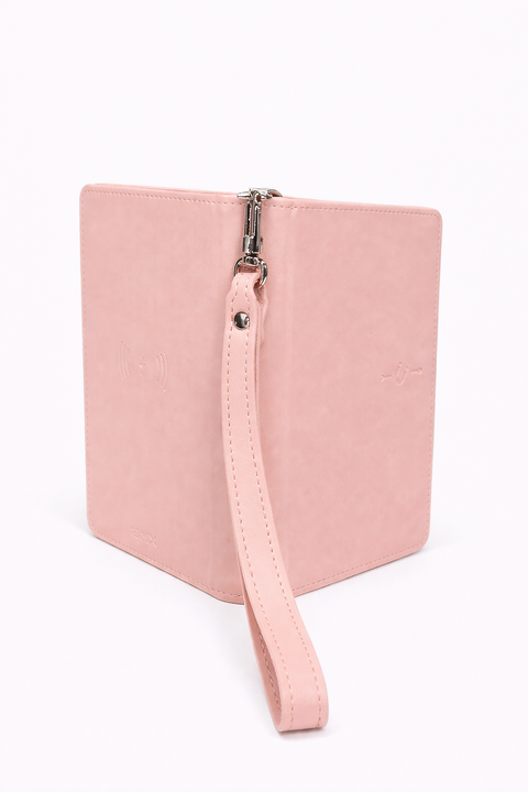 Global Positioning RFID-Blocking Travel Passport Holder Coral Pink
