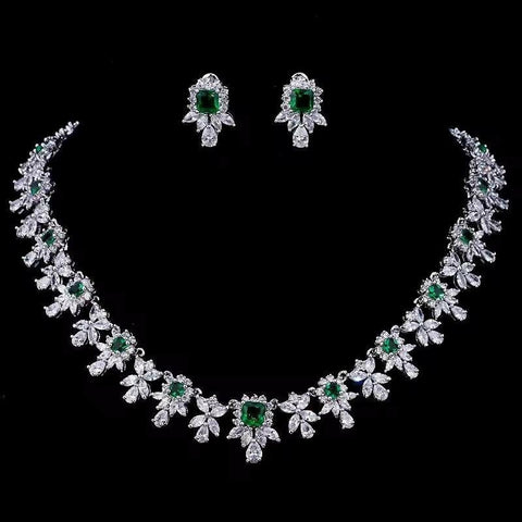 Emerald Enchantment Necklace & Earrings Set