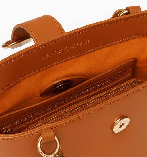 Agape Leather Bag in Camel