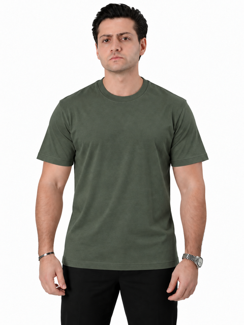 ANGELO KAHEL - CREW NECK T-SHIRT KHK - VT-1044