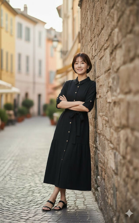 MY PEANUT Evita Midi Shirt Dress