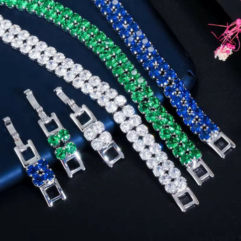 Classic Shine Colored Tennis Bracelet