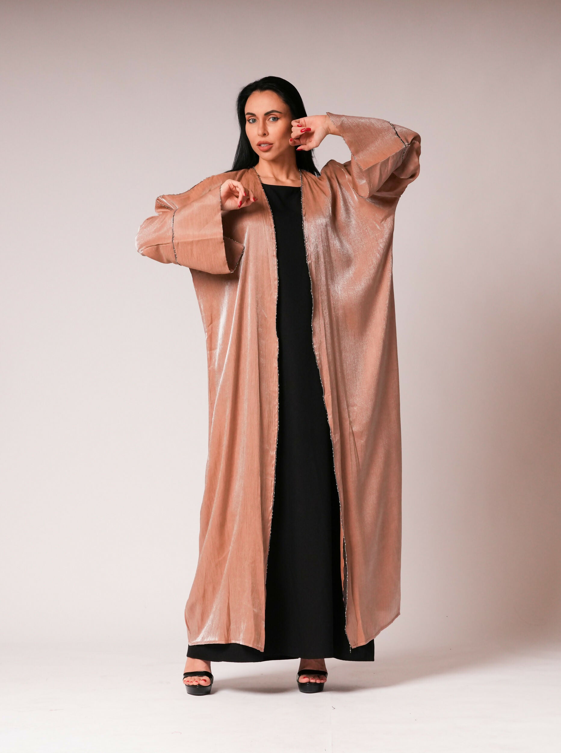 ELT Women Abaya Orange Dress Elegant Comfortable 9695-1 Model