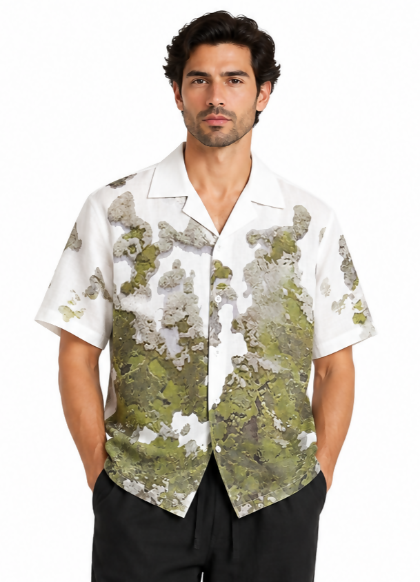 SS Fluid Print Shirt Green