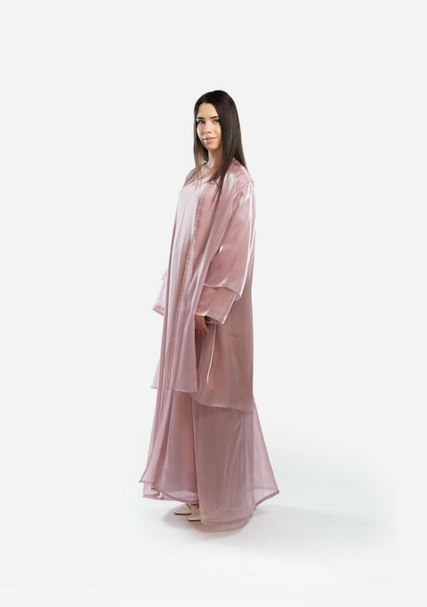 Abaya Pink Organza set