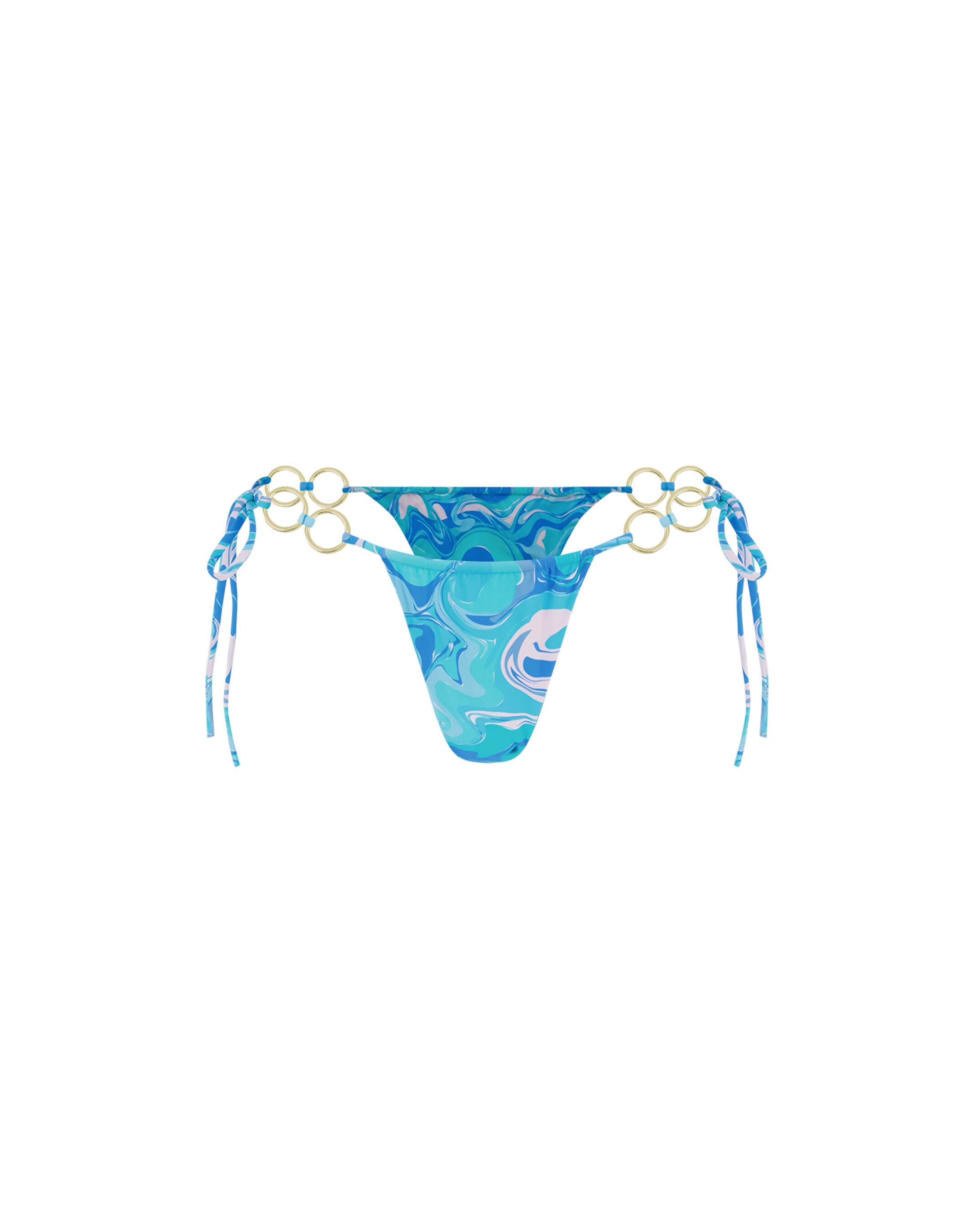 Tie Side Ruched Bottom With Rings